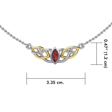 Celtic Knot Gold Accent Silver Necklace TNV116 - Jewelry